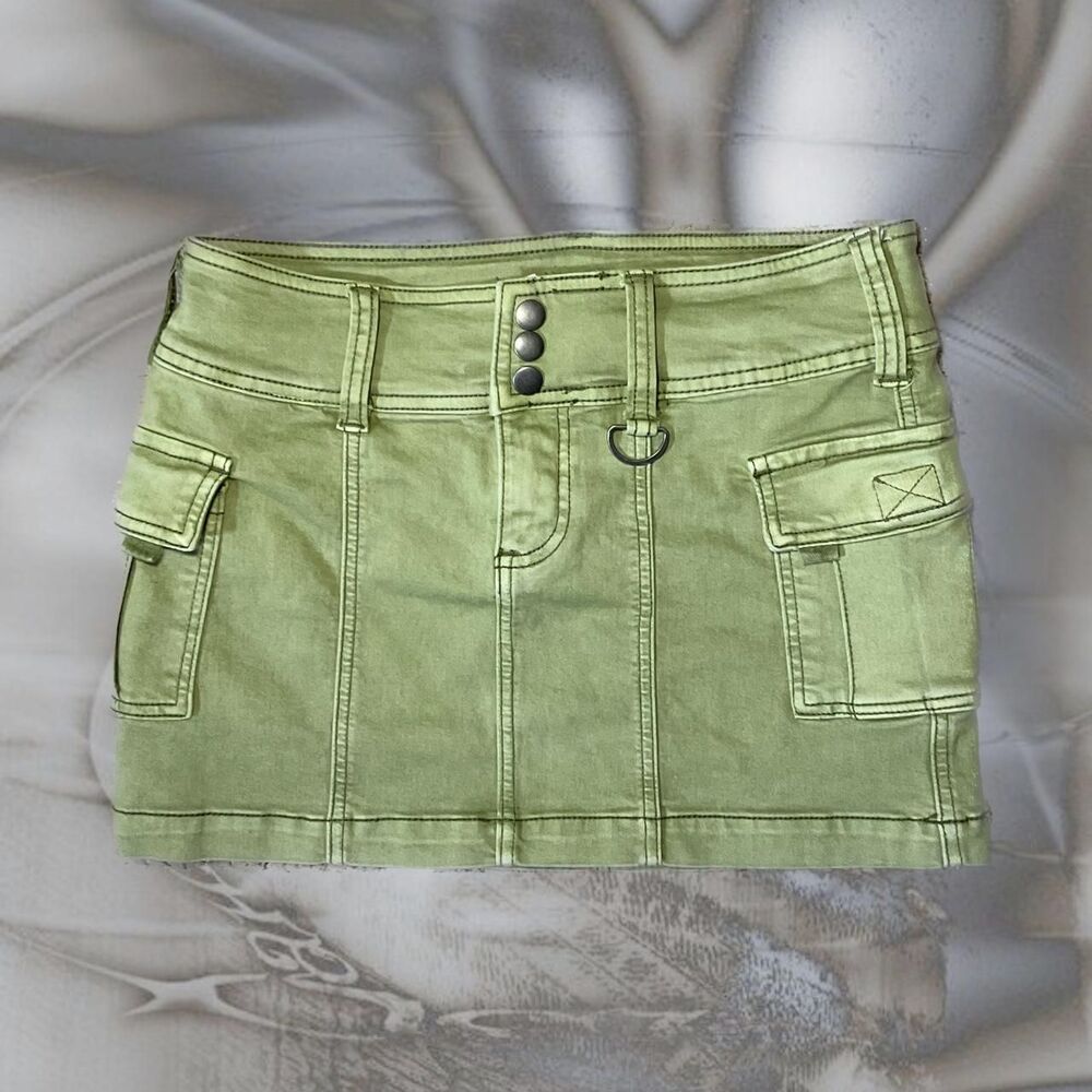 Urban-outfitters Women's Green and Khaki Skirt